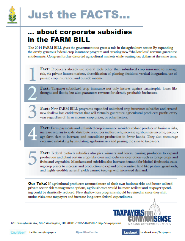 Web of Special Interests Influencing New Taxpayer-Subsidized Crop Insurance Policies