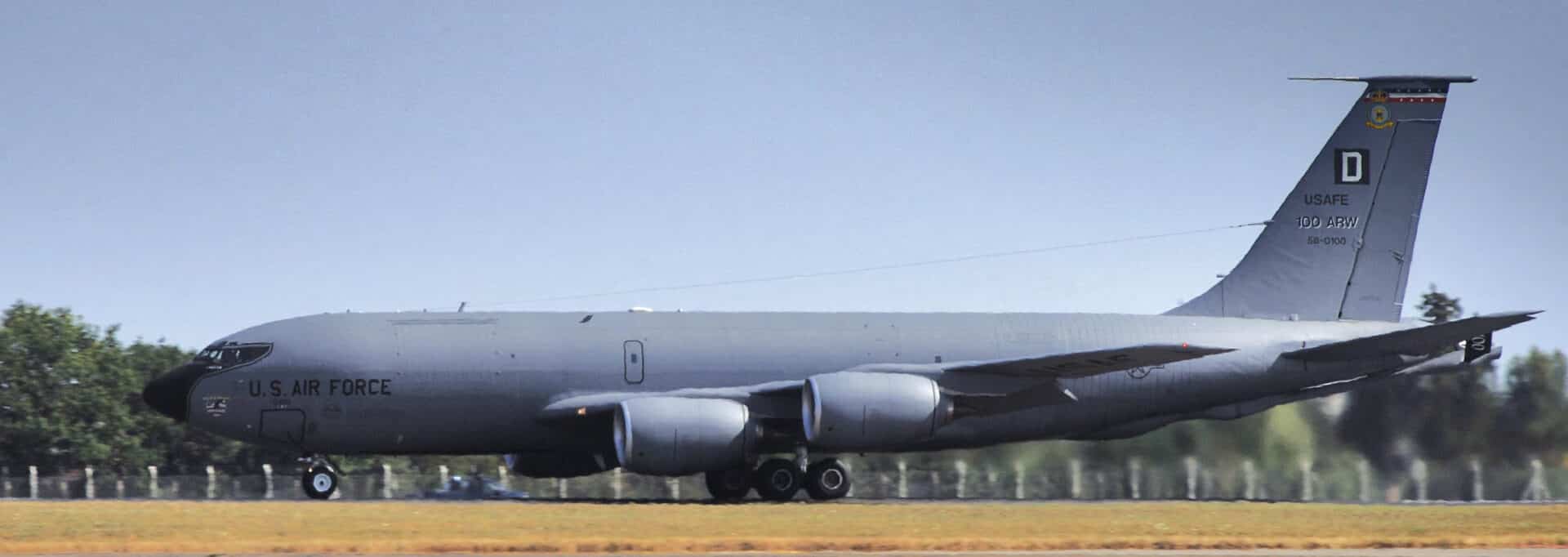 KC-135R/T Stratotanker aircraft taxiing at an airbase.