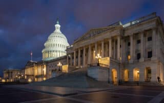 U.S Capitol at night from the west side