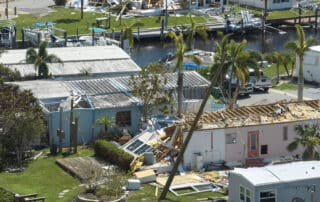 Destroyed family homes in Ft. Myers, FL due to Hurricane Ian