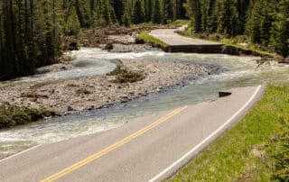 Flood Damage to Northeast Entrance Road from Soda Butte Creek.