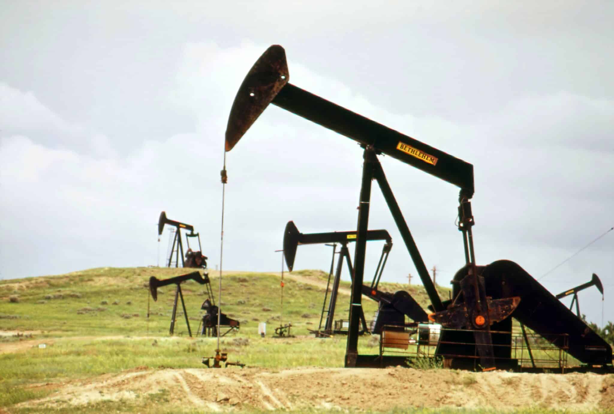 Stock image of a pumpjack in Wyoming