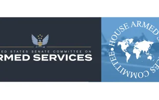 Senate and House Armed Services Committee logos side by side