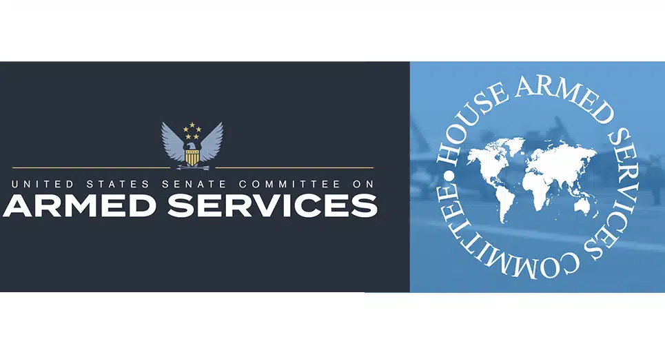 Senate and House Armed Services Committee logos side by side