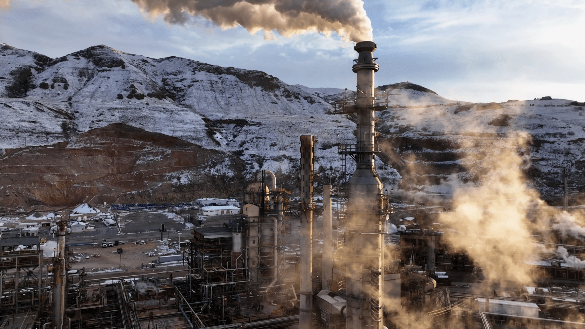 Overhead shot of Oil Processing Facility in Salt Lake City