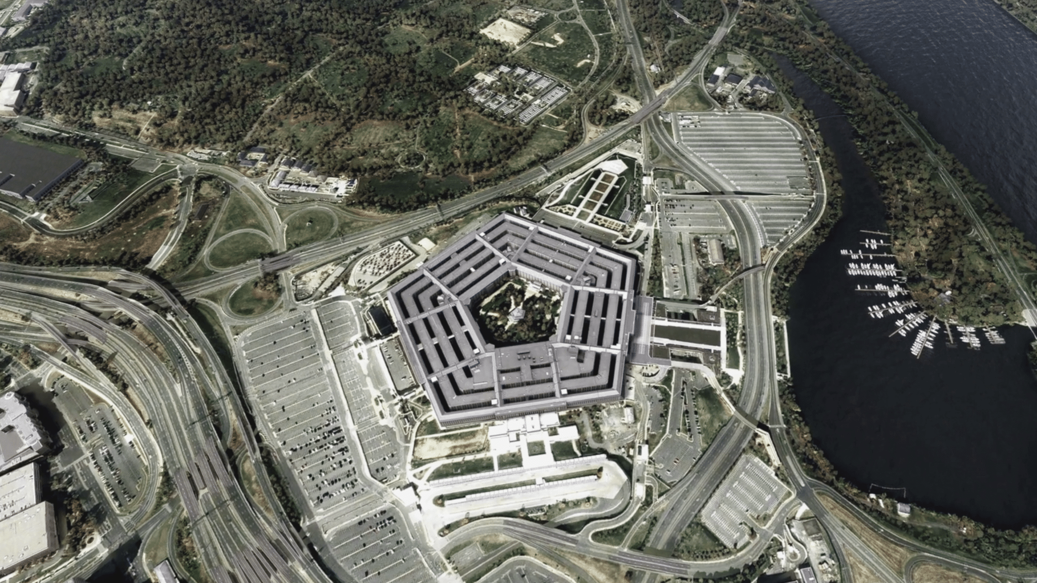 overhead image of the pentagon