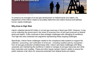 GAO Oil and Gas High Risk