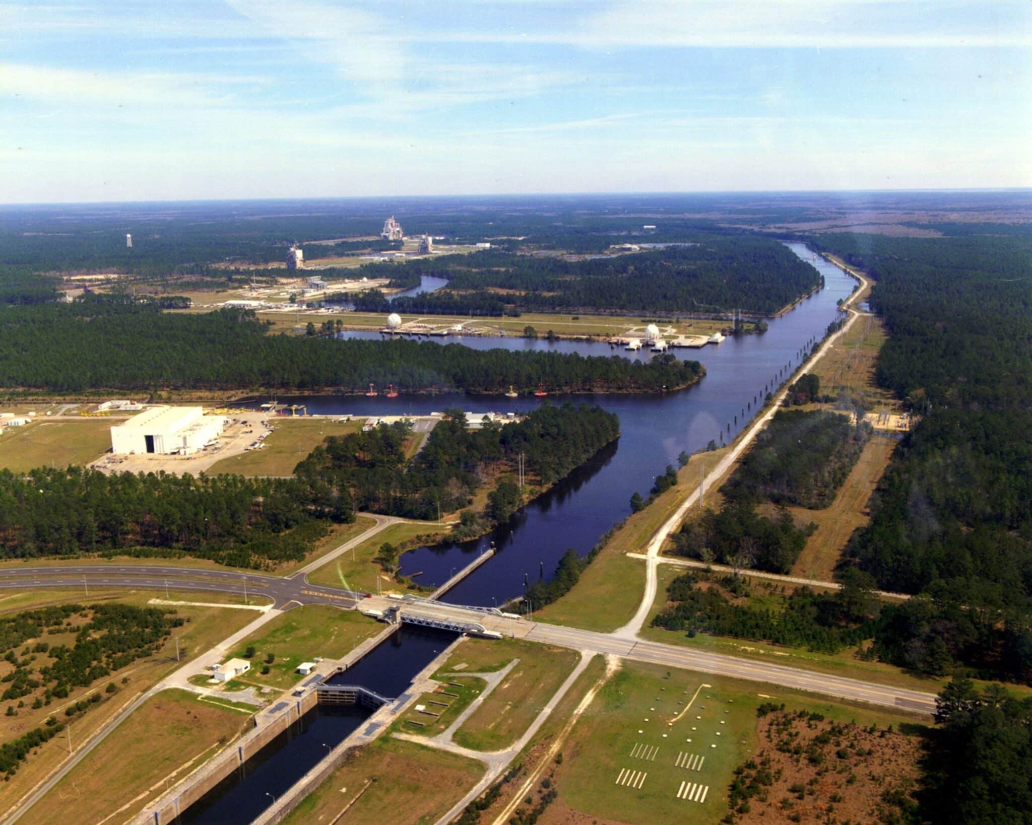 Overhead photograph of the now closed Mississippi Ammunitions Plant