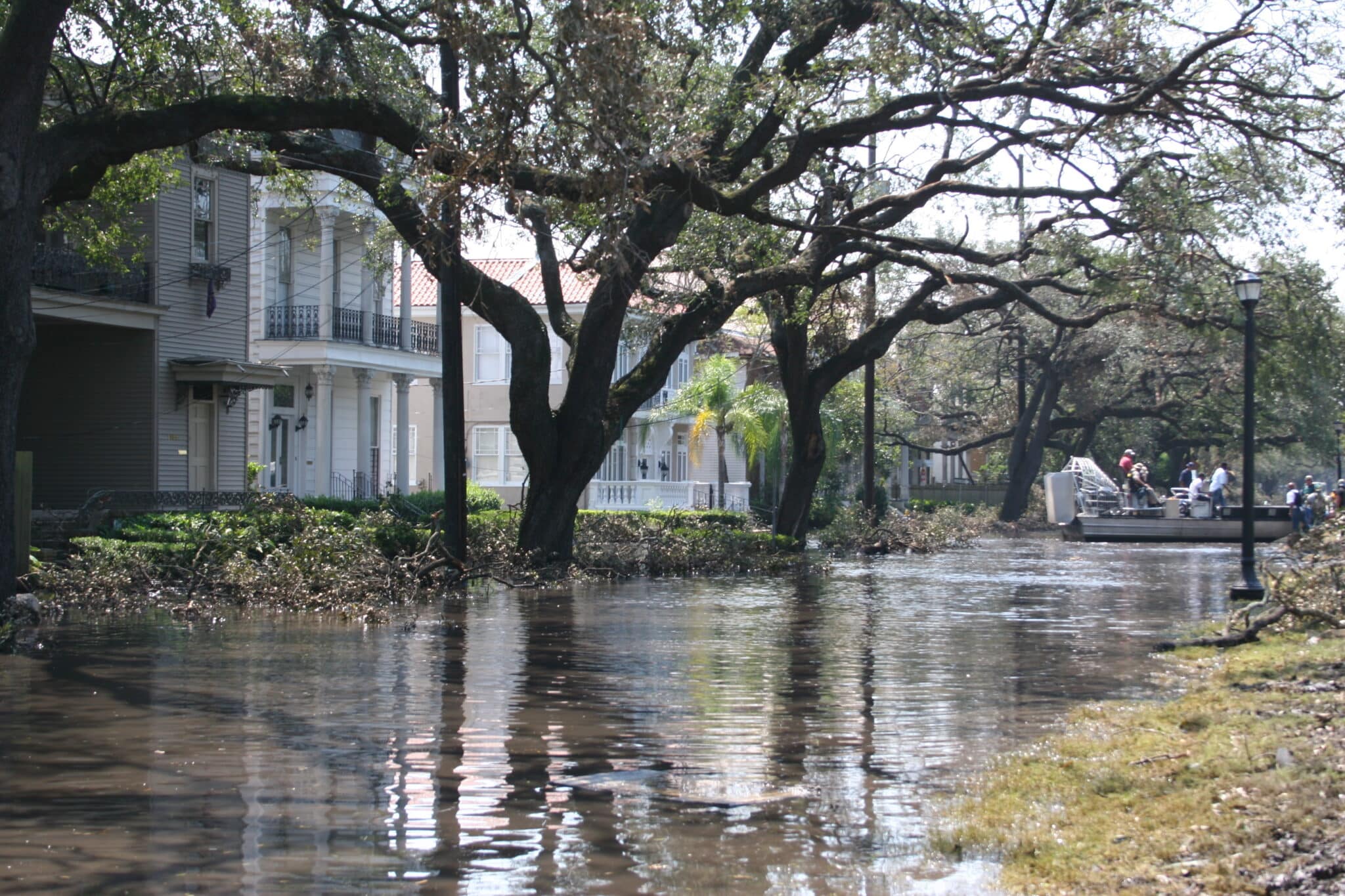 A flooded French Quarter of New Orleans after Hurricane Katrina