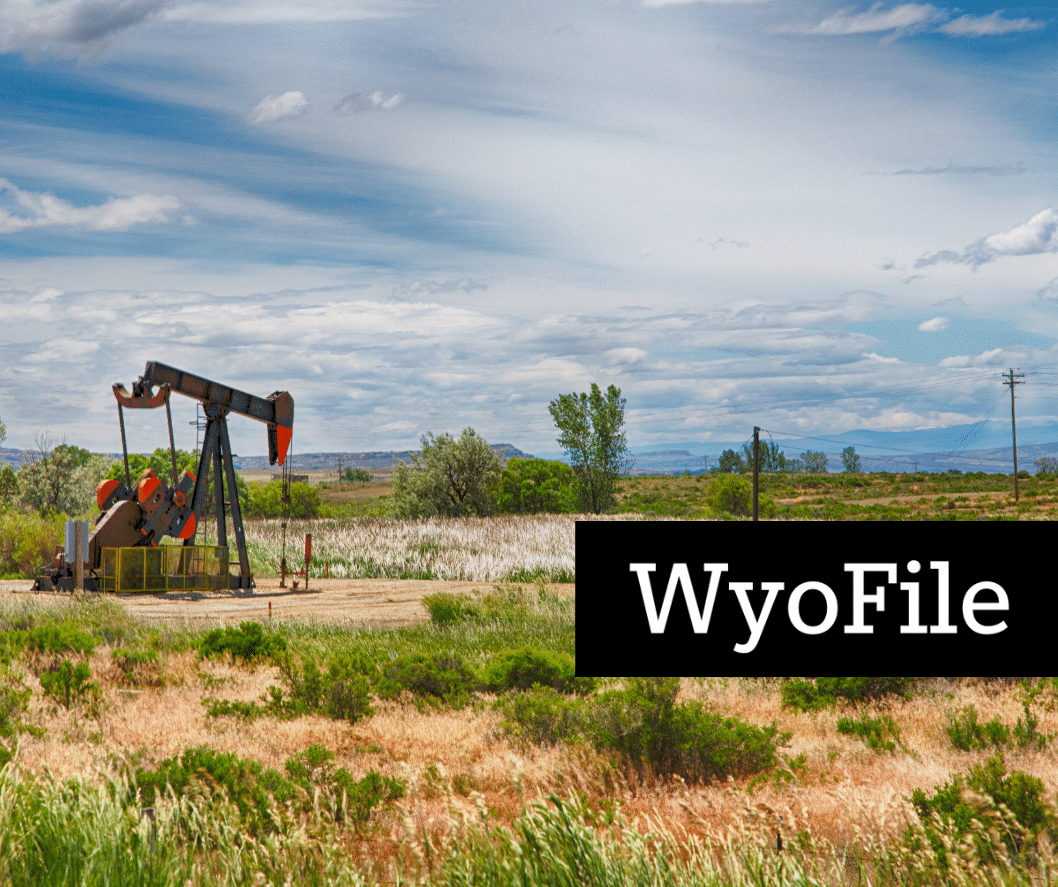 Rusty pumpjack in a Wyoming desert