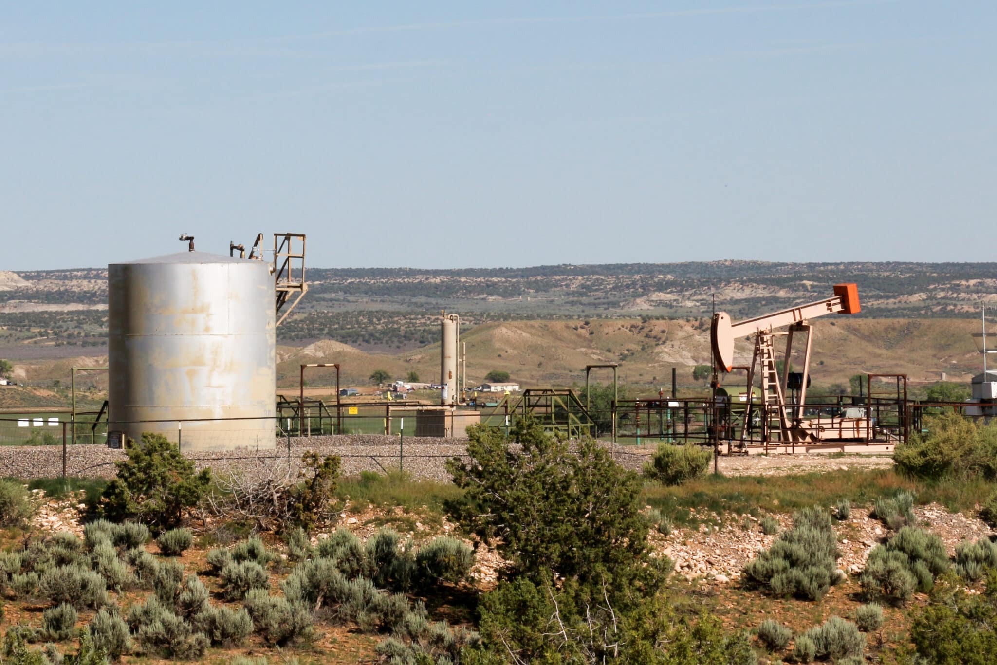 Oil pumping site in rural New Mexico by karagrubis Adobe Stock scaled