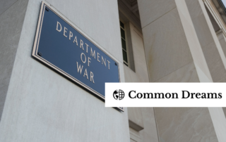 Imposing view of the Department of War plaque