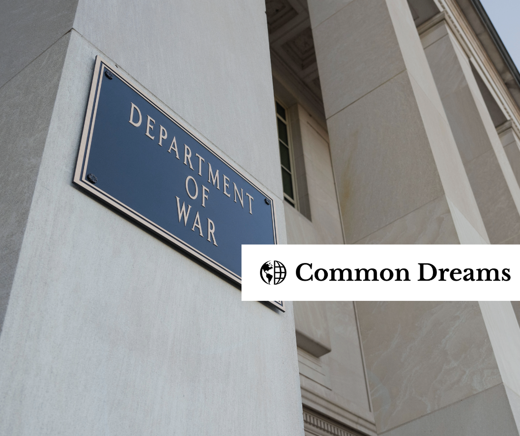 Imposing view of the Department of War plaque