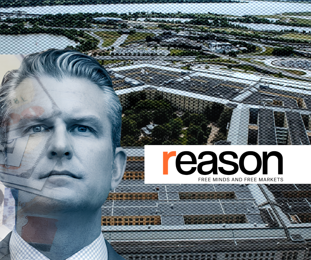 overlay of money over secreatry of war pete hegseth's face witht he pentagon in the background