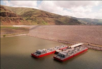 Barges on the Snake River